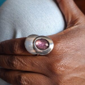 amethyst abstract ring