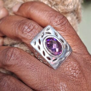 amethyst block ring
