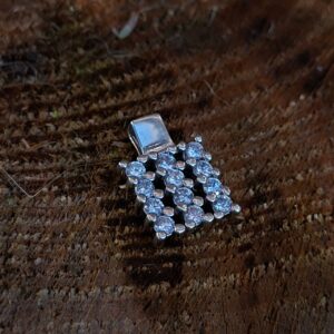 chunky square pendant with cz