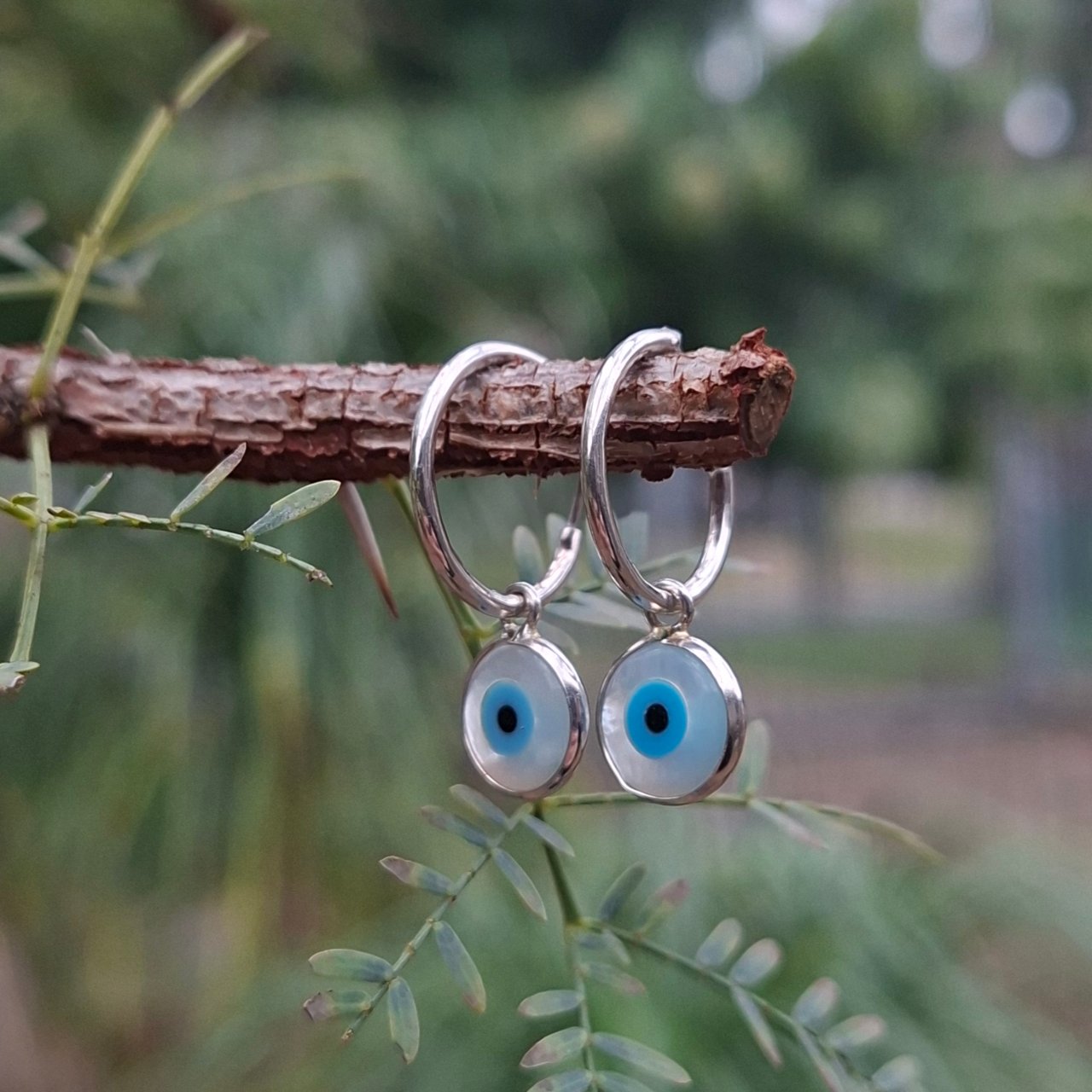 Evil Eye Sleeper Earrings