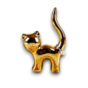 trinket ring holder cat gold