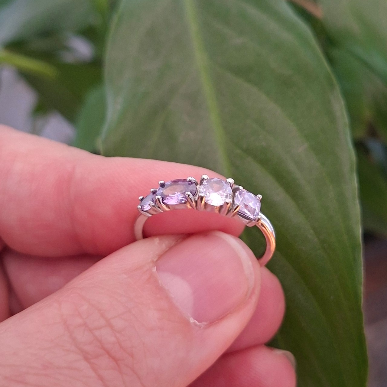 Purple 4 Stone CZ Ring