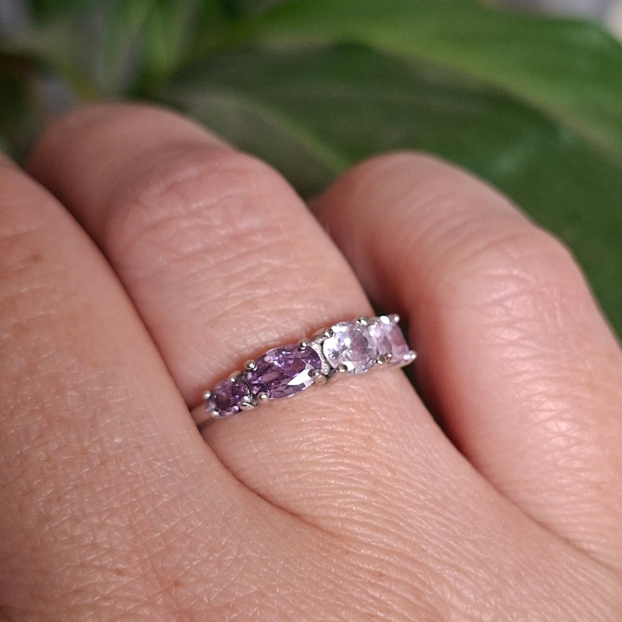 Purple 4 Stone CZ Ring