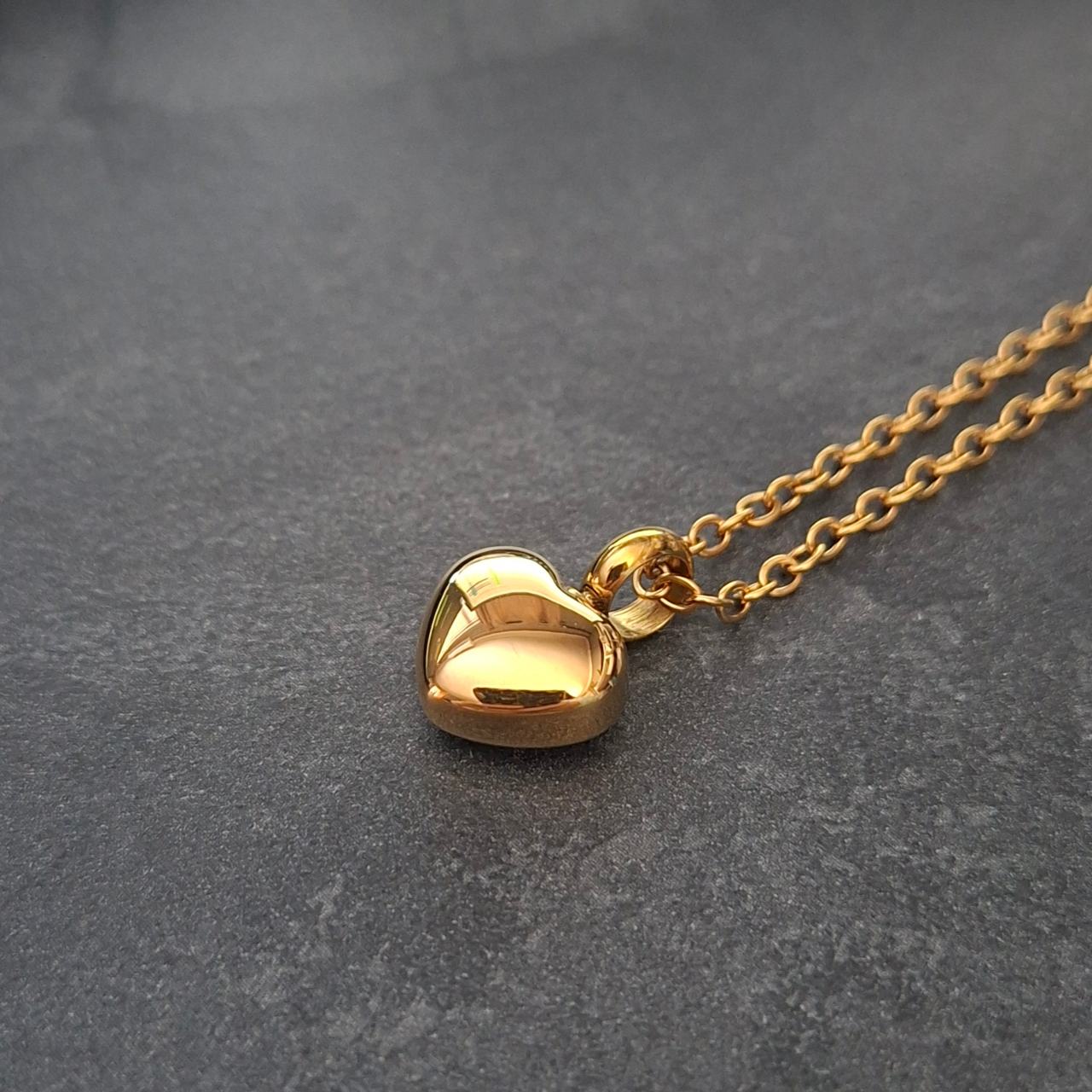 Cremation Necklace Heart Gold SS