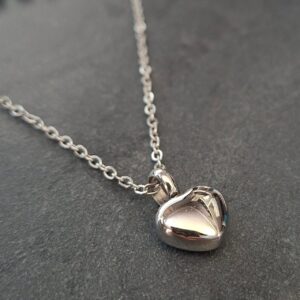 cremation necklace heart ss