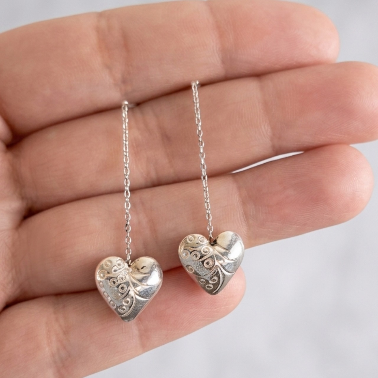 Heart Chain Earrings