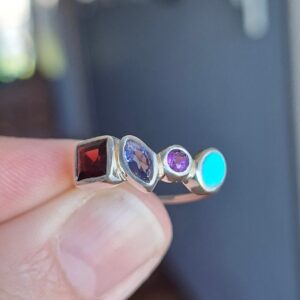 mixed gemstone ring athena