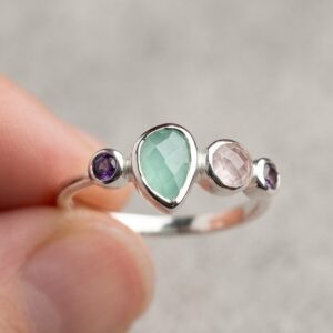 mixed gemstone ring aurora