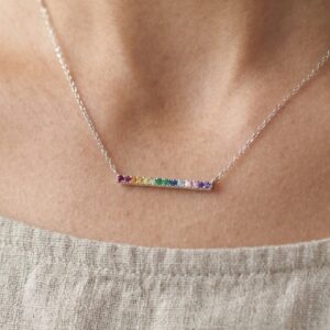 rainbow bar necklace